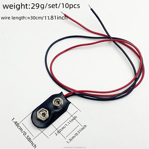 Conector de Clip <span class=keywords><strong>para</strong></span> Batería de <span class=keywords><strong>Guitarra</strong></span> de 30CM, 9V, Tipo I, Conexión de Cable, Clip de Soporte <span class=keywords><strong>para</strong></span> Batería de 9V, Conectores de Cable a Presión - Product Image 2