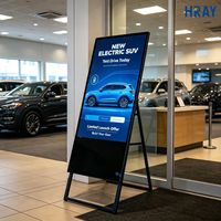 Kiosco Digital HRAY de 55 Pulgadas con Marco en A de Alto Brillo para Concesionarios de Automóviles, Salas de Exhibición, Introducción de Vehículos, Compatible con OEM y ODM
