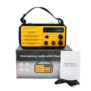 Radio d'urgence portable, chargeur solaire, radio solaire pour tremblements de terre, générateur à manivelle, lampe torche - Product Image 5