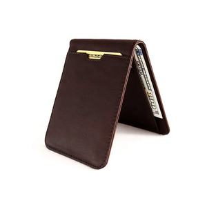 Billetera de cuero natural con bloqueo RFID para hombre, billetera de bolsillo frontal, delgada, minimalista, plegable - Product Image 2