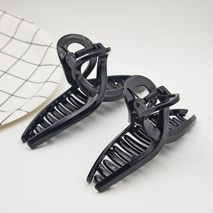 Pinza de pelo negra grande para hacer horquillas DIY - Horquilla sencilla y versátil para peinados de cuello bajo - Pinza de tiburón al por mayor - Elmi - Product Image 3