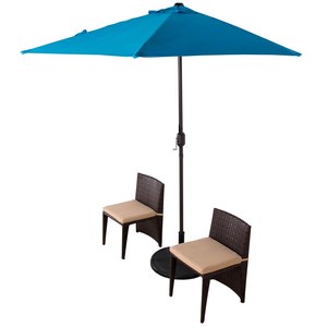 <span class=keywords><strong>Parasol</strong></span> de jardin semi-circulaire de 2,7 m - <span class=keywords><strong>Parasol</strong></span> de balcon <span class=keywords><strong>demi</strong></span>-rond avec manivelle, protection solaire pour usage extérieur - Product Image 5