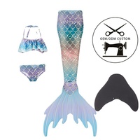 Traje de Baño de Sirena de Diseño Personalizado, Multicolor, para Adultos, Niñas y Niños, Cola de Sirena, Bikini, Ropa de Playa