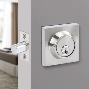 Cerradura de Seguridad para el Hogar Estilo Americano, Forma Cuadrada, Aleación de Zinc Negro Mate, Cerradura de Perno para Puerta de Entrada, Juego de Cerraduras Tubulares con 3 Llaves - Product Image 6