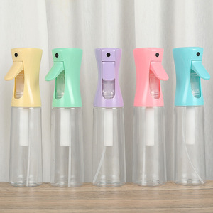 Flacone <span class=keywords><strong>spray</strong></span> ricaricabile in plastica PET da 200ml 300ml con stampa logo personalizzata a colori, rosa, nero, bianco, con grilletto continuo. - Product Image 2