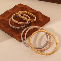 Enfants gravé rayure mode bracelet minimaliste Anti-ternissement étanche plaqué or 304/316L acier inoxydable personnalisable
