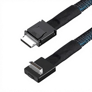 Câble d'extension de données SSD pour serveur LUNG KAY 42P Oculink 4i PCIe 4.0 SFF-8611 à angle droit de 90 degrés, en cuivre plaqué argent, électronique - Product Image 1