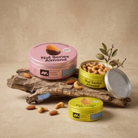 Boîte d'emballage pour dattes biologiques, noix et confiseries, avec impression couleur, durable, pour cadeaux de chocolat et collations Happy Hour