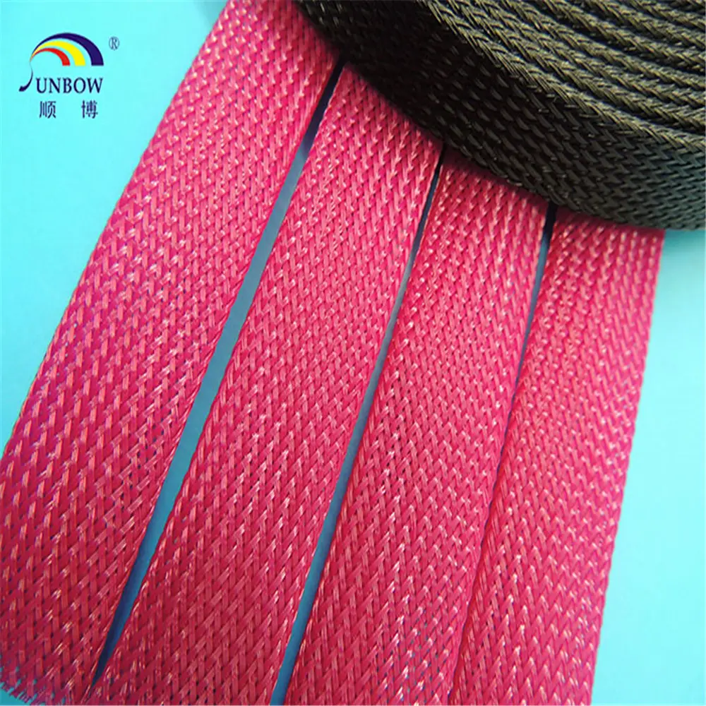 Polyester Pet Fleksibel Dapat Diperpanjang Jala Tabung Kabel Sleeving