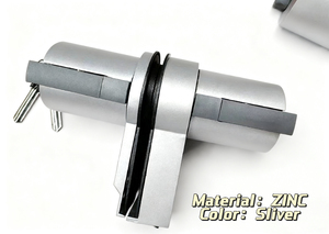 Key Open Durable Zinc Alloy Powder Coated Round Lock for Partition Glass <strong>Door</strong> Central <strong>Knob</strong> <strong>Black</strong> &amp; White 8-12mm Thickness - Product Image 2