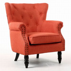 Sillón reclinable para sala de estar, sillón de lectura con asiento acolchado, silla de acento Wingback de tela para dormitorio - Product Image 1