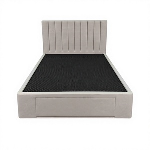 <span class=keywords><strong>Base</strong></span> de Cama Moderna de Tamaño Completo <span class=keywords><strong>con</strong></span> Almacenamiento, Cajones, Somier de Láminas de Madera, Tapicería de Terciopelo y Cabecero Ajustable - Product Image 1