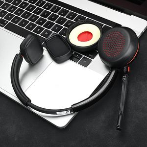 แผ่นรองหูฟังหนังโปรตีนทดแทนสำหรับชุดหูฟัง Plantronics Savi 8400 8410 8420 แผ่นรองเมมโมรี่โฟมนุ่มสบาย - Product Image 1