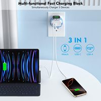 Cargador HYTO para Apple Watch, Inalámbrico Magnético de 23W, Doble Puerto (USB-C+USB-A), Bloque de Carga Rápida de Pared, Enchufe de Viaje, Cargador para iWatch