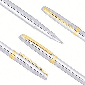 <b>Gold</b> Silver High-grade Metal Ballpoint <b>Pen</b> with Custom Logo 0.7mm Writing Width Elegant Design for Business Use and Gift - Product Image 3