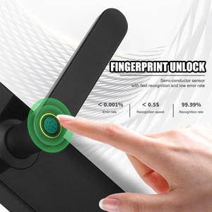 スマートキーロックドア用ブラックシンプルserrure de porte intelligente生体認証 - Product Image 2