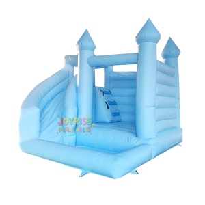 Azul Pastel 13x13 Casa hinchable inflable Castillo de salto con tobogán y pozo de bolas para niños - Product Image 1