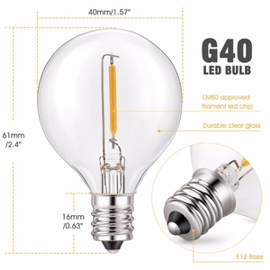 Guirnalda de Luces <span class=keywords><strong>Solares</strong></span> de 7.6 Metros con 25 <span class=keywords><strong>Bombillas</strong></span> LED G40, Luces Decorativas Impermeables para Exteriores, Estilo Vintage Edison, para Jardín, Patio, <span class=keywords><strong>Terraza</strong></span> - Product Image 3