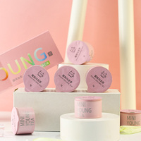 Custom Mixed Smaak Thee Macaron Kleur Geschenkdoos Met Kleine Thee Kan Ronde Aluminium Metalen Pot