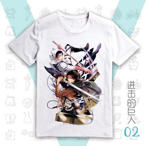 Attack on Titan Hombres Top Streetwear Camisetas hip hop rap manga corta <span class=keywords><strong>Anime</strong></span> Impreso Camiseta BLANCA - Product Image 3