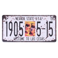 Sublimation personnalisée Logo rétro Vintage Route 66 voiture numéro de licence en métal étain signe affiche plaque Plaque pour la maison Bar Garage signes