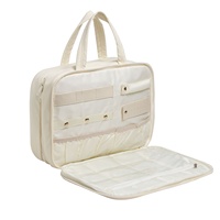 Sac moelleux résistant à l'eau avec fermeture éclair pour bijoux et maquillage, pochette de rangement suspendue, organiseur de voyage