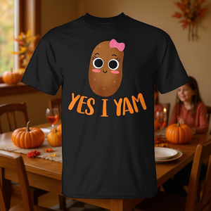 T-shirt assorti pour couple Yes I Yam Potato Thanksgiving - Product Image 3