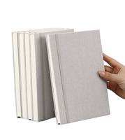 Carnet A5 avec couverture en lin et bande élastique, journal de bureau à couverture rigide, logo personnalisé disponible