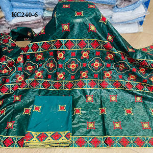 Tissu <span class=keywords><strong>Bazin</strong></span> Riche Africain Brodé <span class=keywords><strong>Blanc</strong></span> <span class=keywords><strong>Bazin</strong></span> Riche Brodé Avec Tissu Dentelle Française 5 Yards+2yards - Product Image 4