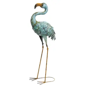 Factory Price Custom Flamingo Garden Animal Statues Sculpture Outdoor Metal Garden Decoration Ornaments