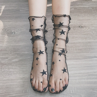 Nouveau produit pas cher Sweet Princess Transparent Summer Lace Glitter Tulle Chaussettes pour les femmes