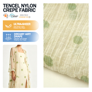 Tela de pantalón de mezcla de liocel y nailon con estampado crepé, ligera, transparente y de sarga tejida, a la moda, para pantalones. - Product Image 1