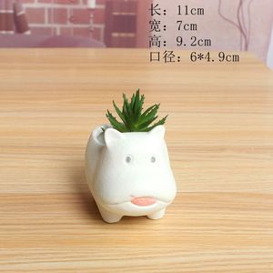 9 petits animaux en céramique chien chat cochon lapin oiseau Gost plante Pot de fleur en pot conteneur Mini jardinière - Product Image 3
