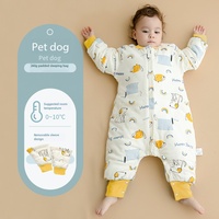 Gigoteuse bébé toutes saisons en coton matelassé épais avec jambières séparées anti-gigotement et manches amovibles