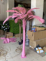 High End künstliche rosa Palme 2,5 m 3m PE Pink Kokosnuss baum Seide Blätter Baum Pflanze für Outdoor Wedding Mall Beach Decor
