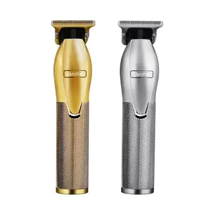 Gold Metal Barbershop Shaving T-blade Pro Outline Hair ClipperTrimmer Haircut Electric Rechargeable Barber Shaver For Men Kids