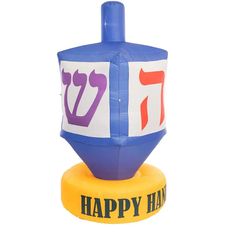 Vakantie Outdoor Reclame Decoratie Chanukka Menora Blow Up Dreidel Teddybeer Opblaasbare Gelukkige Chanoeka