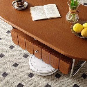 โต๊ะกาแฟไม้เนื้อแข็งทรงวงรีพร้อมลิ้นชักขาเหล็กสแตนเลสเฟอร์นิเจอร์ห้องนั่งเล่นสไตล์นอร์ดิกโต๊ะน้ำชาสไตล์มินิมอล - Product Image 3