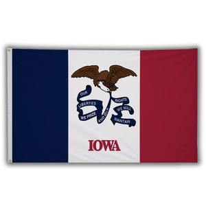 批发最优惠的价格州旗3x5 4x6 100D聚酯定制爱荷华州旗帜 - Product Image 1