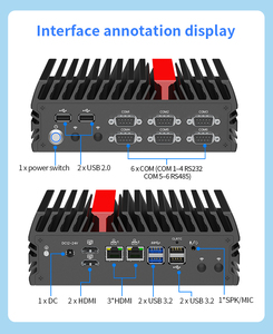 Nouveau mini PC industriel sans ventilateur embarqué R2314 DDR4 avec double LAN, WiFi 6 4G/5G, ports COM, Watchdog, passerelle IoT, pare-feu Nano-N332F - Product Image 2