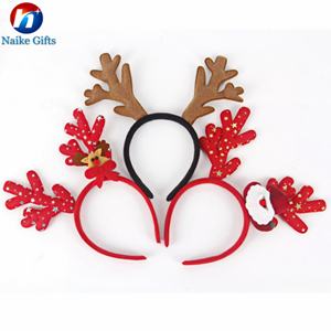 กิ๊บติดผมแฟนซีแบบกำหนดเอง อุปกรณ์ตกแต่งปาร์ตี้ขนปุย ของตกแต่งบูธถ่ายรูป กิ๊บติดผมเขากวางคริสต์มาส - Product Image 2