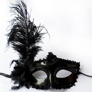 Masque de mascarade en plumes pour femmes de style vénitien pour les fêtes de Mardi Gras et d'Halloween Cosplay et accessoire de déguisement - Product Image 4