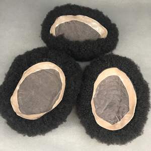 Prodotti di moda 2024 afro toupet per <span class=keywords><strong>uomo</strong></span> nero pieno pizzo 1b colore 6 pollici lunghi afro parrucche capelli ricci - Product Image 4