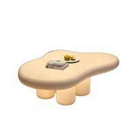 Table basse en bois multifonctionnelle Clouds Nordic Modern pour petit appartement, salon, couleur crème, design luxueux léger