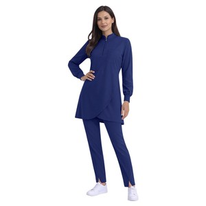 42383, Blouse de laboratoire respirante pour thérapeute en kinésithérapie, uniforme d'infirmière modeste, vêtement médical féminin extensible avec logo personnalisé - Product Image 1