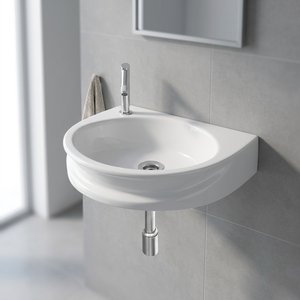Lavabo de cerámica blanca de diseñador, lavabo para baño, cocina, artículos sanitarios para el hogar, porcelana, fábrica de India - Product Image 1