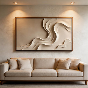 <span class=keywords><strong>Arte</strong></span> Murale Astratta Moderna in Stile Wabi Sabi Minimalista, Dipinto 3D Testurizzato Fatto a Mano su Misura per Soggiorno - Product Image 2