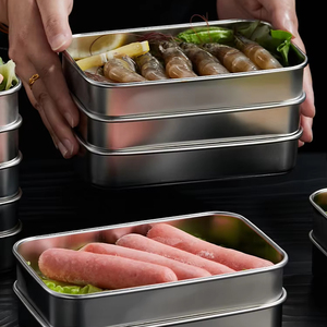 Assiettes à accompagnement et assiettes de présentation pour buffet en acier inoxydable 304, empilables - Product Image 1