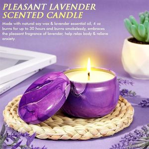 Canasta de Regalo Spa Morada para Mujer con Vela Aromática, Loción Corporal y Bolsa de Regalo, Cumpleaños para Ella - Product Image 3