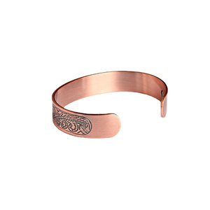 Fábrica al por mayor dos dragón ancho cambiable cobre puro brazalete vikingo cobre moda pulsera para hombres - Product Image 3